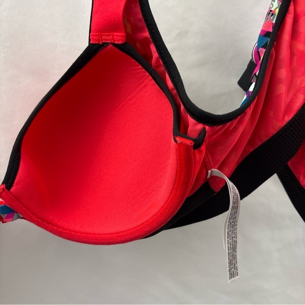 Victorias Secret Sport VSX Logo Front Close Zip Sports Bra 34C Multicolor - Picture 6 of 9